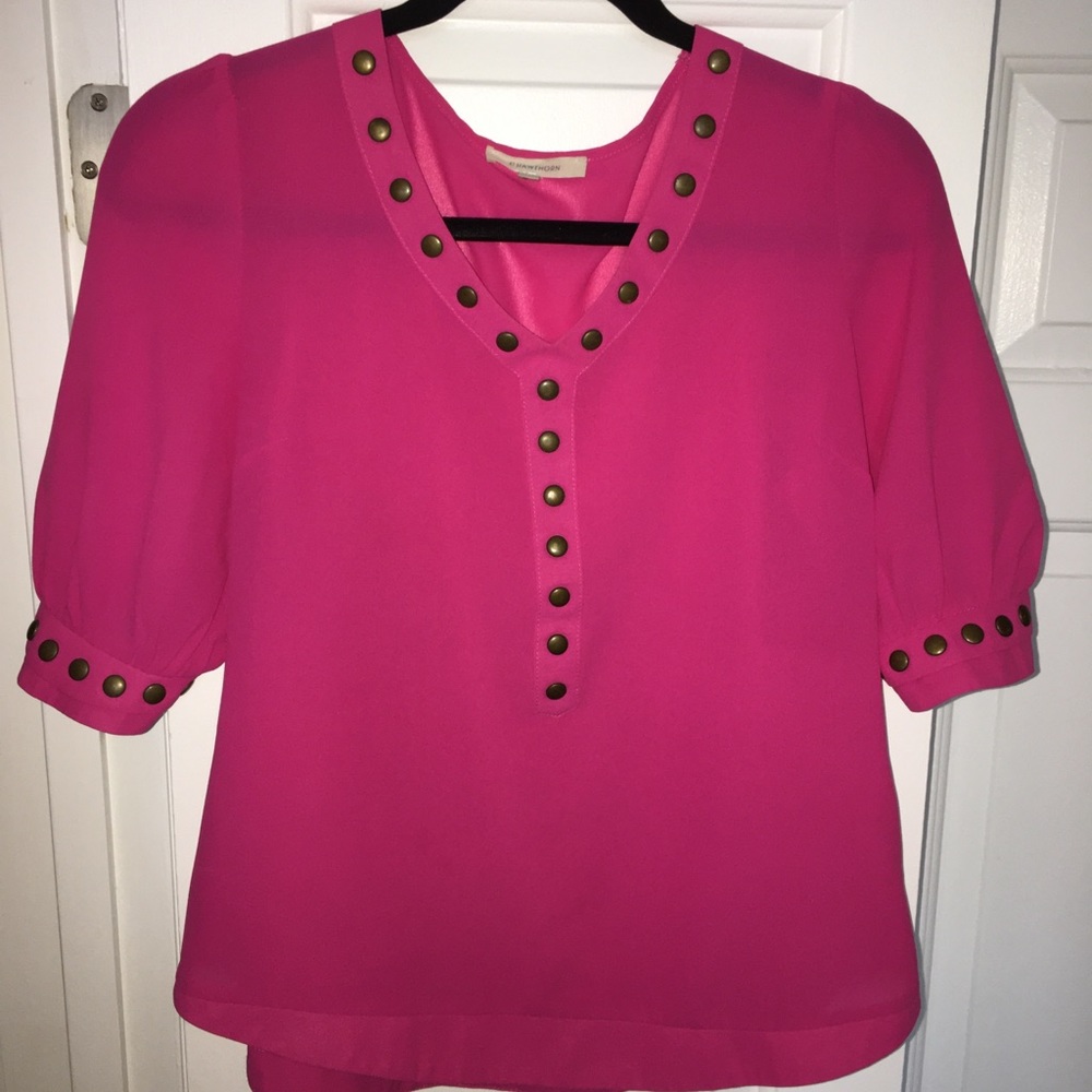 41 Hawthorn pink studded blouse, size XS